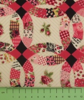 Fabric by the Metre - 193 Patchwork Circles - Cerise